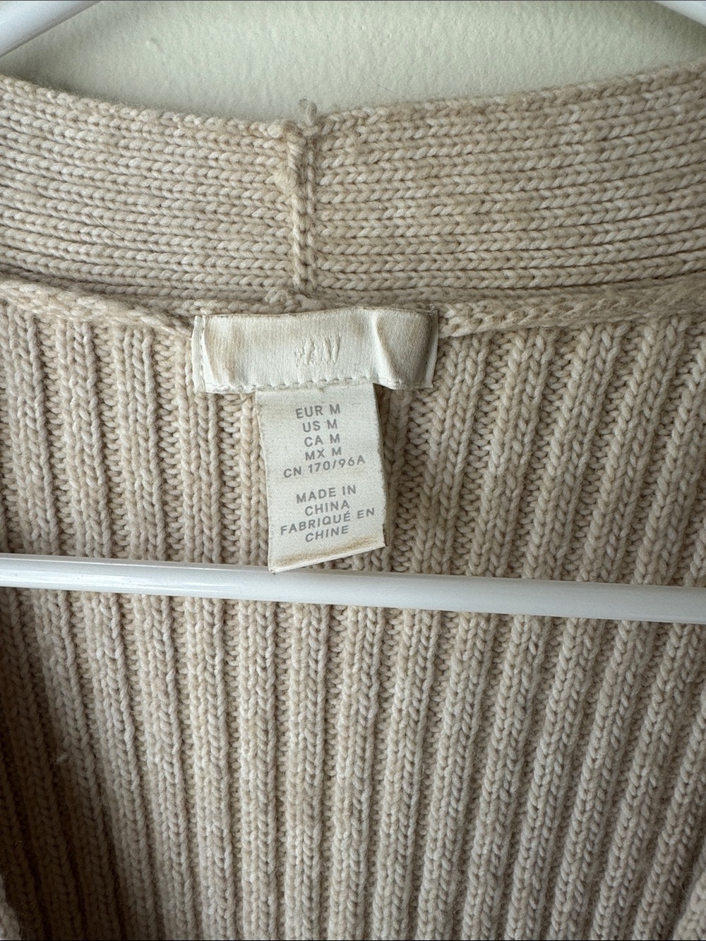 H&M Neutral Ribbed Button-Up Cardigan - Picture 2 of 4